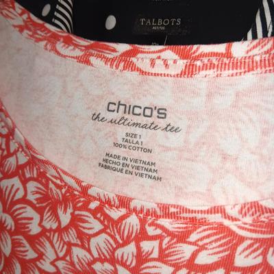 LADIES CASUAL CLOTHES FROM TALBOTS, CHICOS, COLDWATER CREEK, ETC (MEDIUM & 6-8 PANTS)