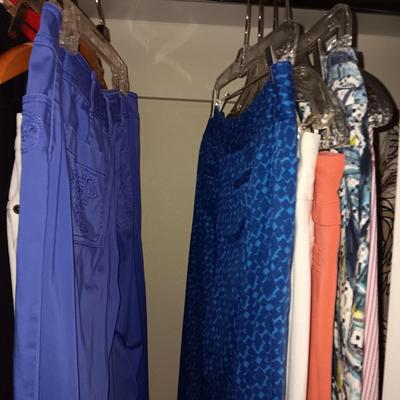 LADIES CASUAL CLOTHES FROM TALBOTS, CHICOS, COLDWATER CREEK, ETC (MEDIUM & 6-8 PANTS)