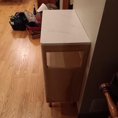 UNIQUE STAND WITH DRAWERS AND SLIDING DOOR