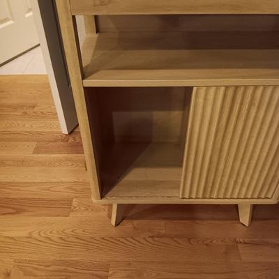 UNIQUE STAND WITH DRAWERS AND SLIDING DOOR