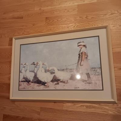 SEIKO WESTMINSTER WHITTINGTON PENDULUM CHIMING WALL CLOCK PLUS A FRAMED PICTURE
