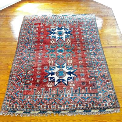 Sale Photo Thumbnail #47: Measures 8'6" x 6'6"
Fringe has some missing areas and thread slippage please see photos.