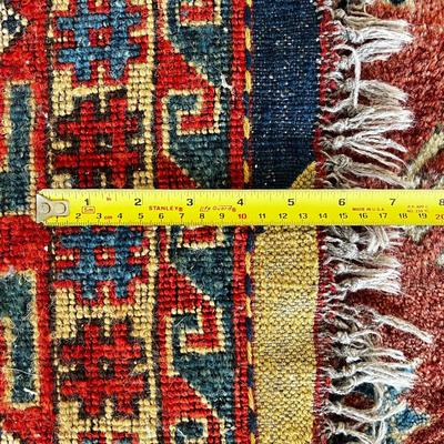 Sale Photo Thumbnail #52: Measures 8'6" x 6'6"
Fringe has some missing areas and thread slippage please see photos.