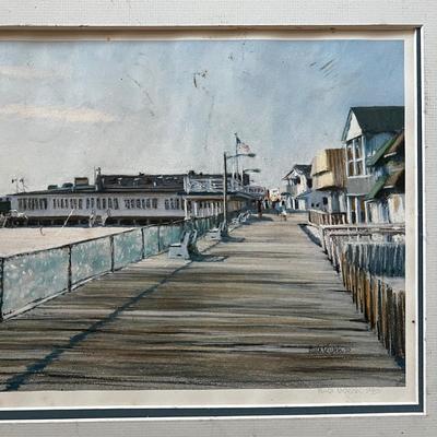 Sale Photo Thumbnail #61: Measures 22.75" x 16"
Art is slightly warped and has some spots, it is framed and matted with no glass.