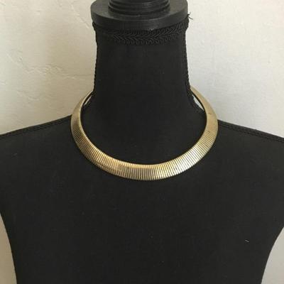 Vintage, gold, toned Cleopatra, large collar statement necklace very pretty very nice