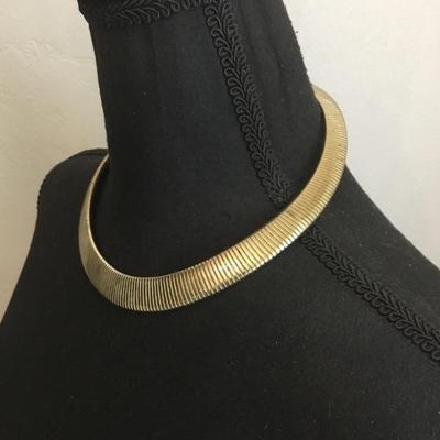 Vintage, gold, toned Cleopatra, large collar statement necklace very pretty very nice