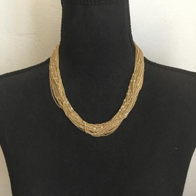 Cara New York Gold, toned, layered statement, necklace