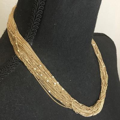 Cara New York Gold, toned, layered statement, necklace