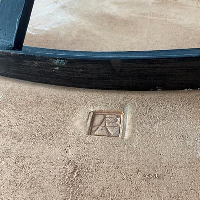 Sale Photo Thumbnail #132: Measures 30.5"H x 50" diameter
Stamped "A.B" on the bottom of the table.
Table is heavy and top pops off without screws.