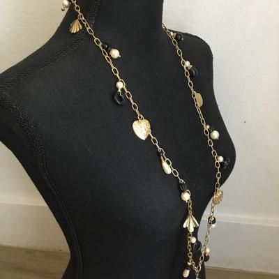Cool vintage Gold, toned, charm statement necklace