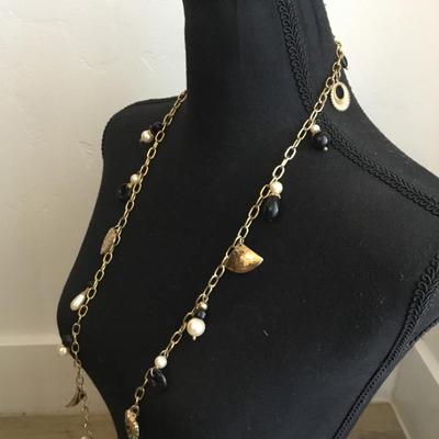 Cool vintage Gold, toned, charm statement necklace