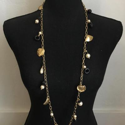 Cool vintage Gold, toned, charm statement necklace