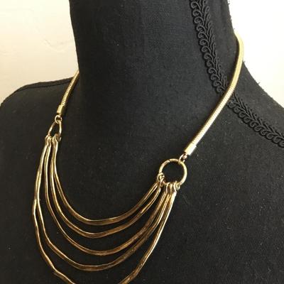 Beautiful very nice gold toned statement, necklace