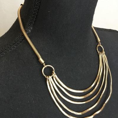 Beautiful very nice gold toned statement, necklace