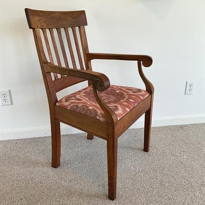 Sale Photo Thumbnail #138: Chairs measure 37"H x 19"W x 19"D, seat height 18" (5 dining and one arm chair) and are Charles Shackleton 

Table measures  46.5"W x 30"H x 54"L and is NOT made by Charles Shackleton