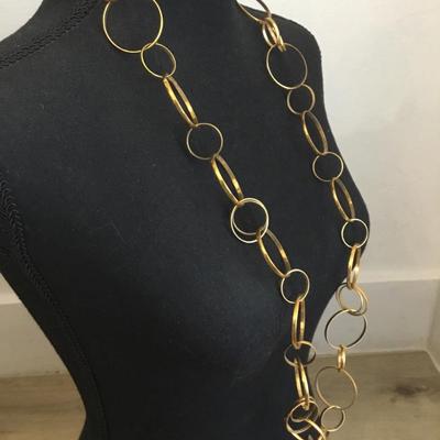 Gold, toned, large statement, necklace Erica Lyons