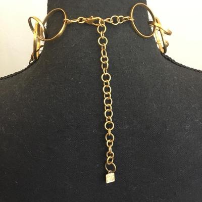 Gold, toned, large statement, necklace Erica Lyons