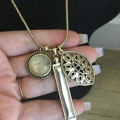Antique bronze, toned, lucky brand necklace