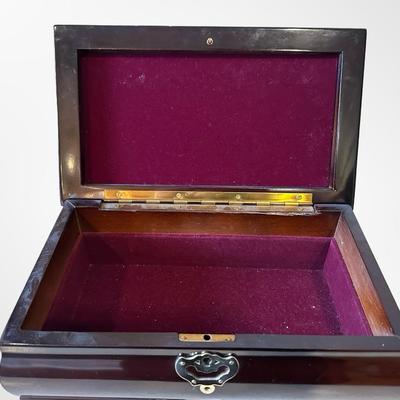 Bombay Company Wood Jewelry Box with Velvet Interior