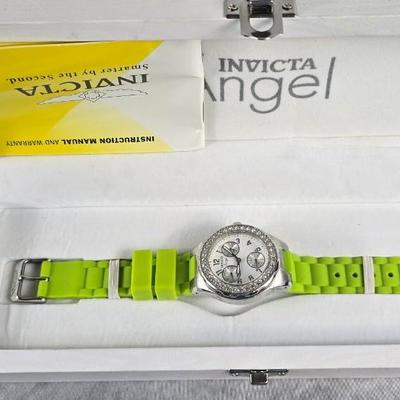 Lot 1: Invicta Angel Watch with Flex Green Band