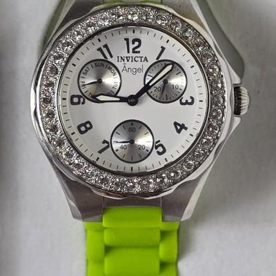 Lot 1: Invicta Angel Watch with Flex Green Band