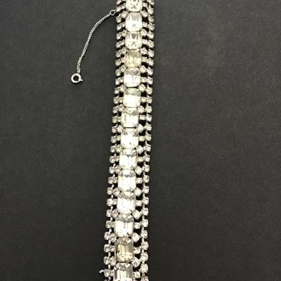 Sale Photo Thumbnail #16: Beautiful vintage creamer of new York bracelet with chunky rhinestones. Please see attached photos.