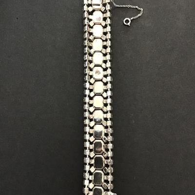Sale Photo Thumbnail #17: Beautiful vintage creamer of new York bracelet with chunky rhinestones. Please see attached photos.