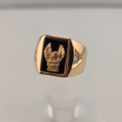 Lot 5: ( 18K GE ) w/ CZ Stones - Ring - 18g / Size 13.5