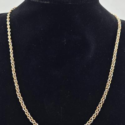 Lot 7: 14k- Tri-Gold 20" Braided Necklace - 10g