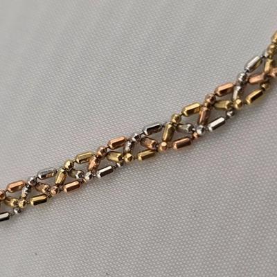 Lot 7: 14k- Tri-Gold 20" Braided Necklace - 10g