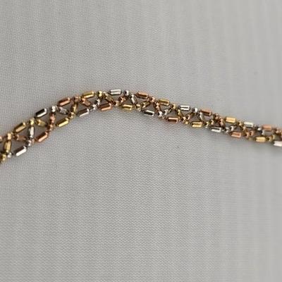 Lot 7: 14k- Tri-Gold 20" Braided Necklace - 10g