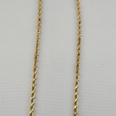 Lot 10: 14k Solid Gold 20" Diamond Cut Rope Necklace - 44g