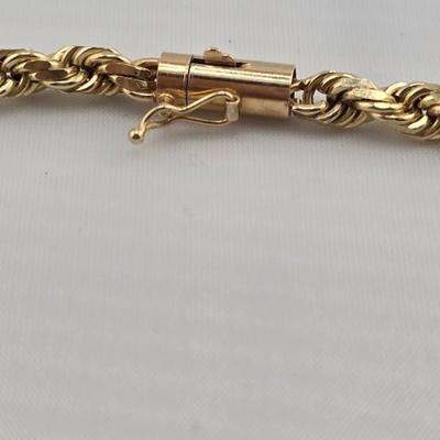 Lot 10: 14k Solid Gold 20" Diamond Cut Rope Necklace - 44g
