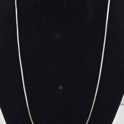 Lot 11: 925 Silver 30" Box Chain Necklace - 7g