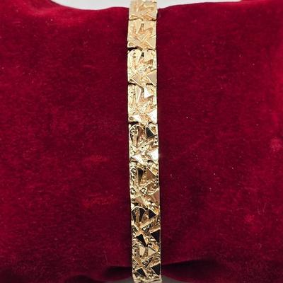 Lot 12: 14k Gold 8" Nugget Bracelet - 28g