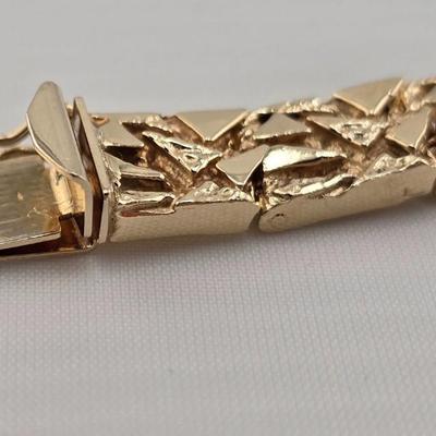 Lot 12: 14k Gold 8" Nugget Bracelet - 28g