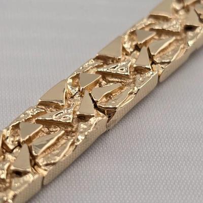Lot 12: 14k Gold 8" Nugget Bracelet - 28g