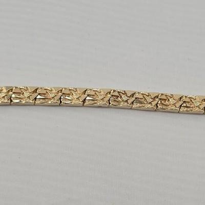 Lot 12: 14k Gold 8" Nugget Bracelet - 28g