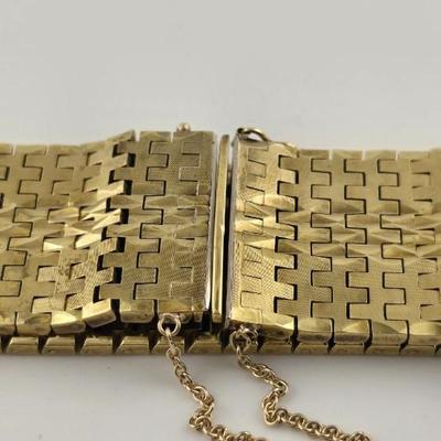Lot 13: 18k Solid Gold Bracelet with Security Chain - 100g