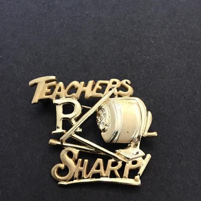 Sale Photo Thumbnail #81: Vintage, gold tone, AJC teachers, fashion, brooch. Please see attached photos.