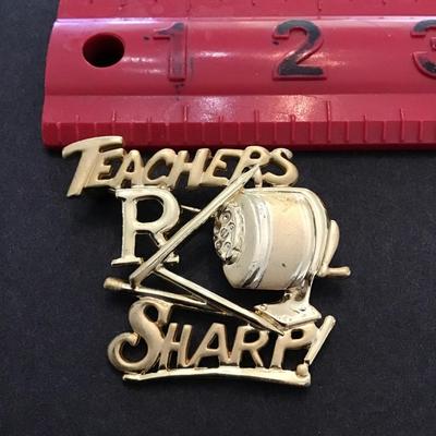 Sale Photo Thumbnail #83: Vintage, gold tone, AJC teachers, fashion, brooch. Please see attached photos.