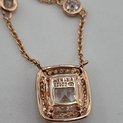 Lot 16: 925 Silver Necklace, Ring and Earring Set - 19g