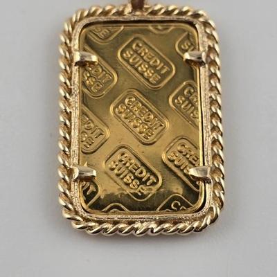 Lot 18: Credit Suisse 999.9 Fine Gold Pendant - 8g