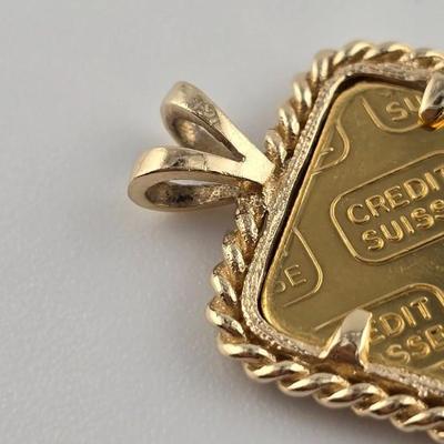 Lot 18: Credit Suisse 999.9 Fine Gold Pendant - 8g