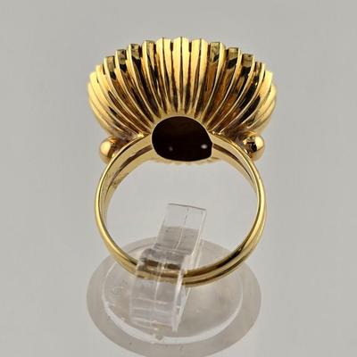Lot 19: 18k Gold Helvetia Swiss Coin Ring / Size 6 / 13g