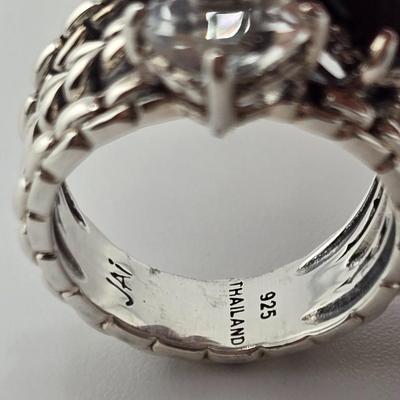 Lot 20: 925 Silver Multi-Stone Ring / Size 7 / 8g
