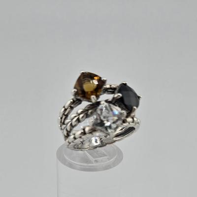 Lot 20: 925 Silver Multi-Stone Ring / Size 7 / 8g