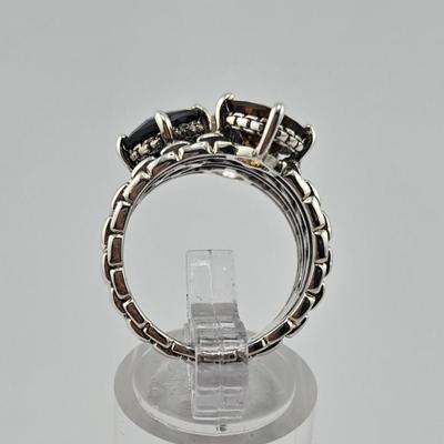 Lot 20: 925 Silver Multi-Stone Ring / Size 7 / 8g