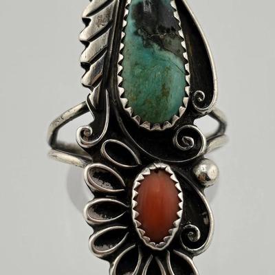 Lot 24: Three (3) Native American Style Rings with Stones/ Size 3.5, 6, 9