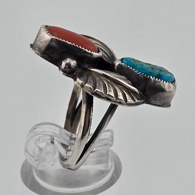 Lot 26: Three (3) Native American Rings with Stones / Sizes 5.5 & 8